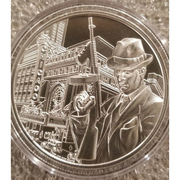 AL Capone Public Enemy #1 1 oz .999 silver round Chicago Gangster tommy … - Picture 3 of 6